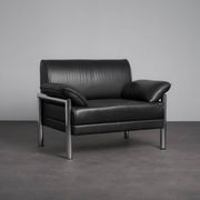 Fauteuil en cuir et chrome, Italie, années 1990
