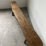 Brutalist bench in solid elm from the 50s