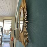 Rattan sun mirror 70s
