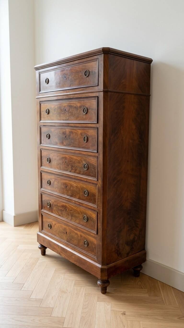 Set of 1 Napoleon III wooden chest of drawers