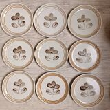 9 flat plates in Sarreguemines earthenware, Tignes model