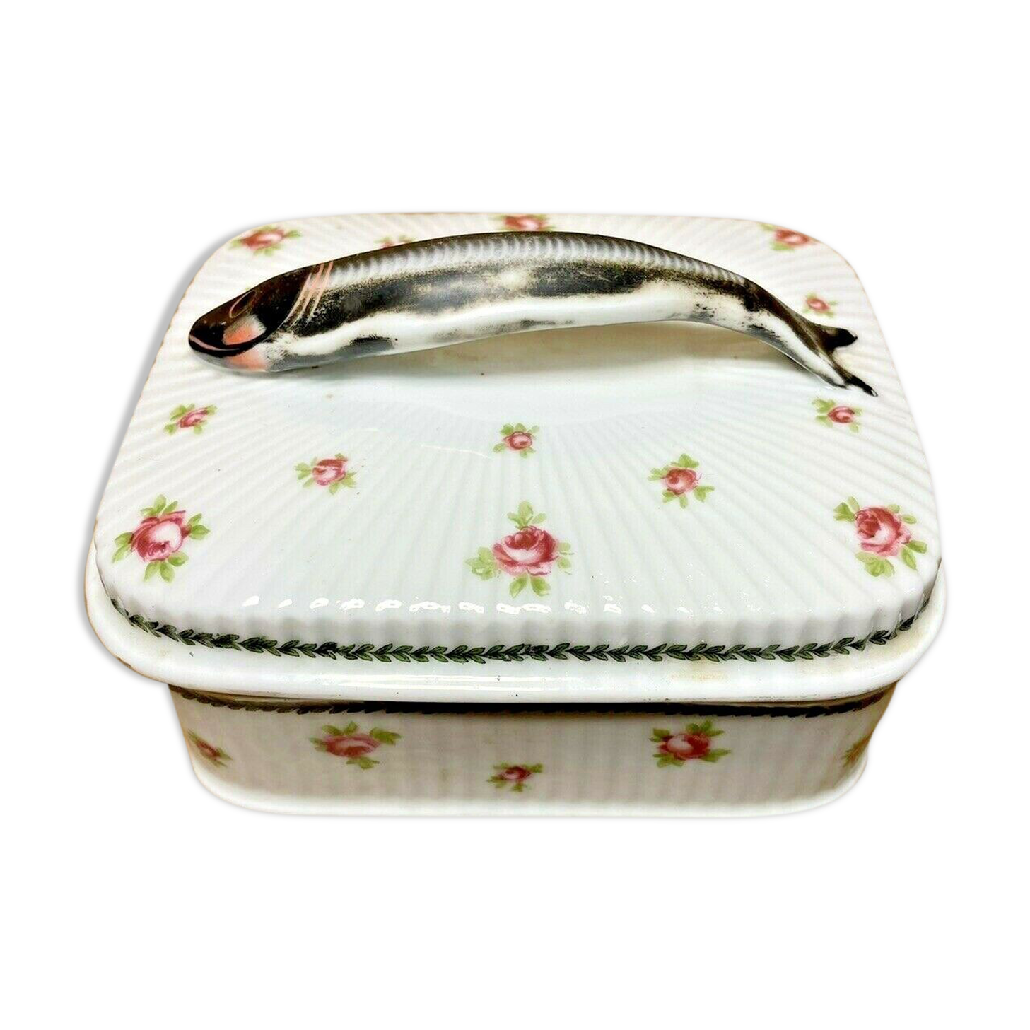 OLD SARDINE BOX, VICTORIA AUSTRIA PORCELAIN BOX