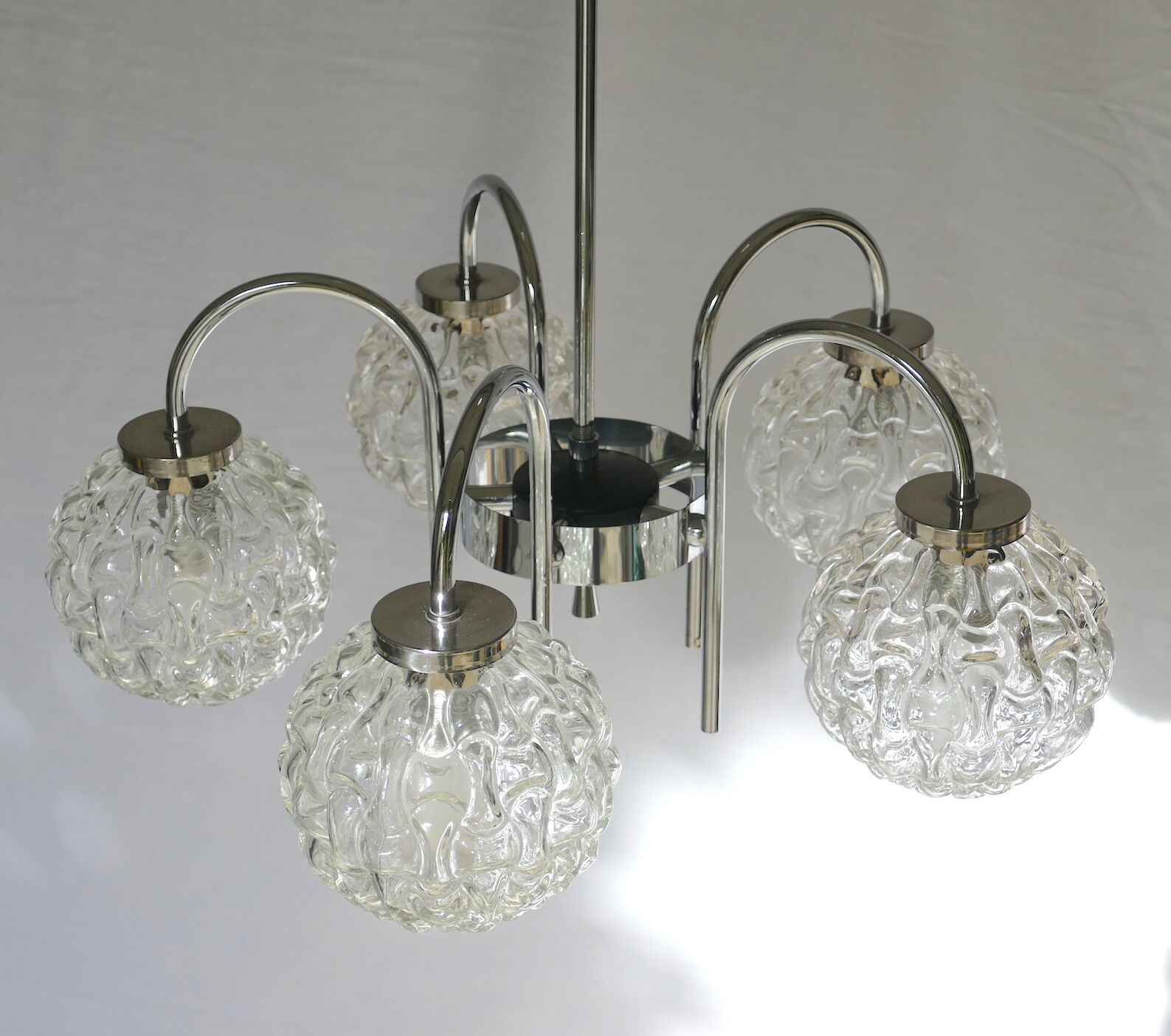 Vintage chandelier 5 modernist lights circa 1960