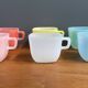 Set of 6 colorful glases / cups by Opale 1960s