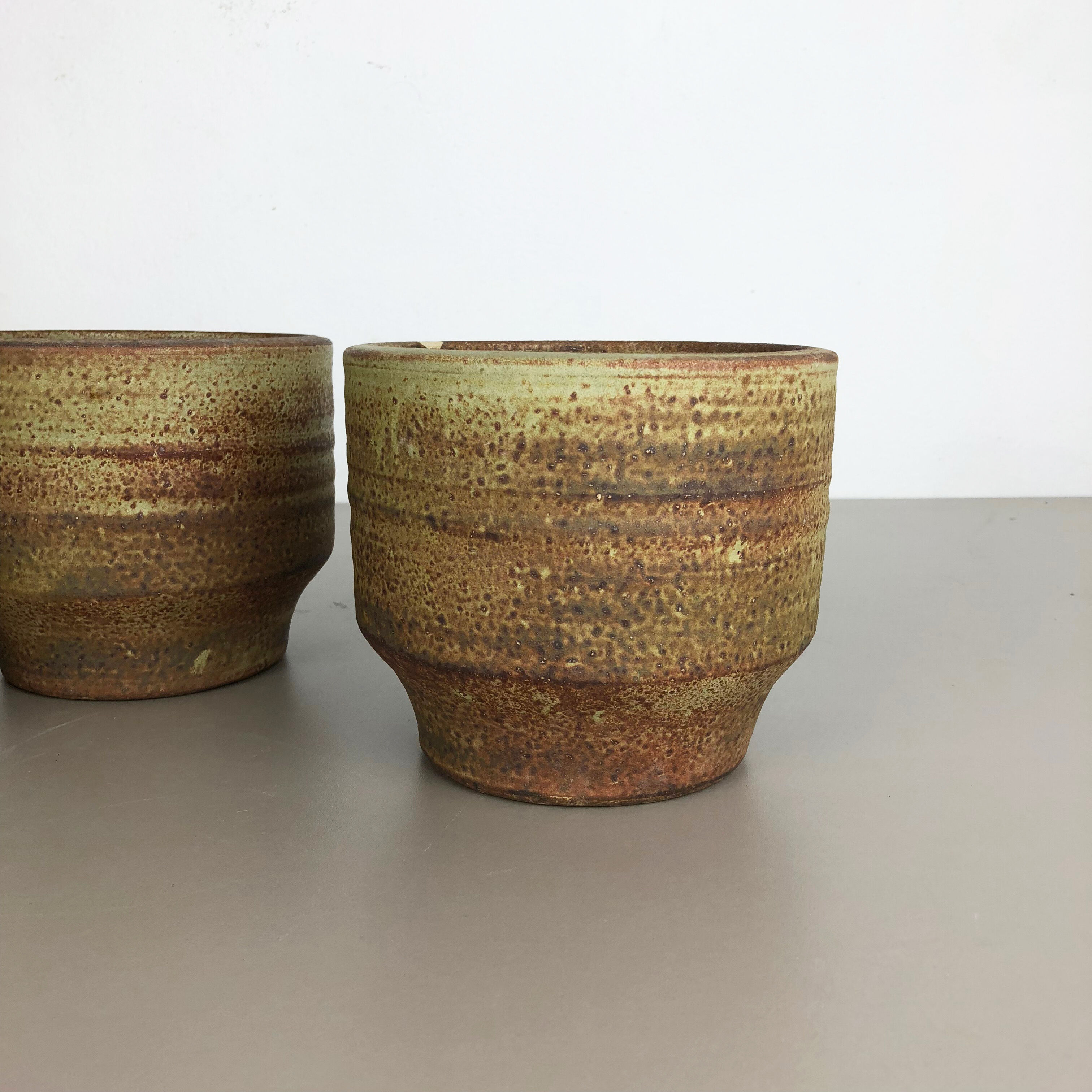 Set of 3 ceramic studio pottery vases by Piet Knepper for Mobach Netherlands 1970