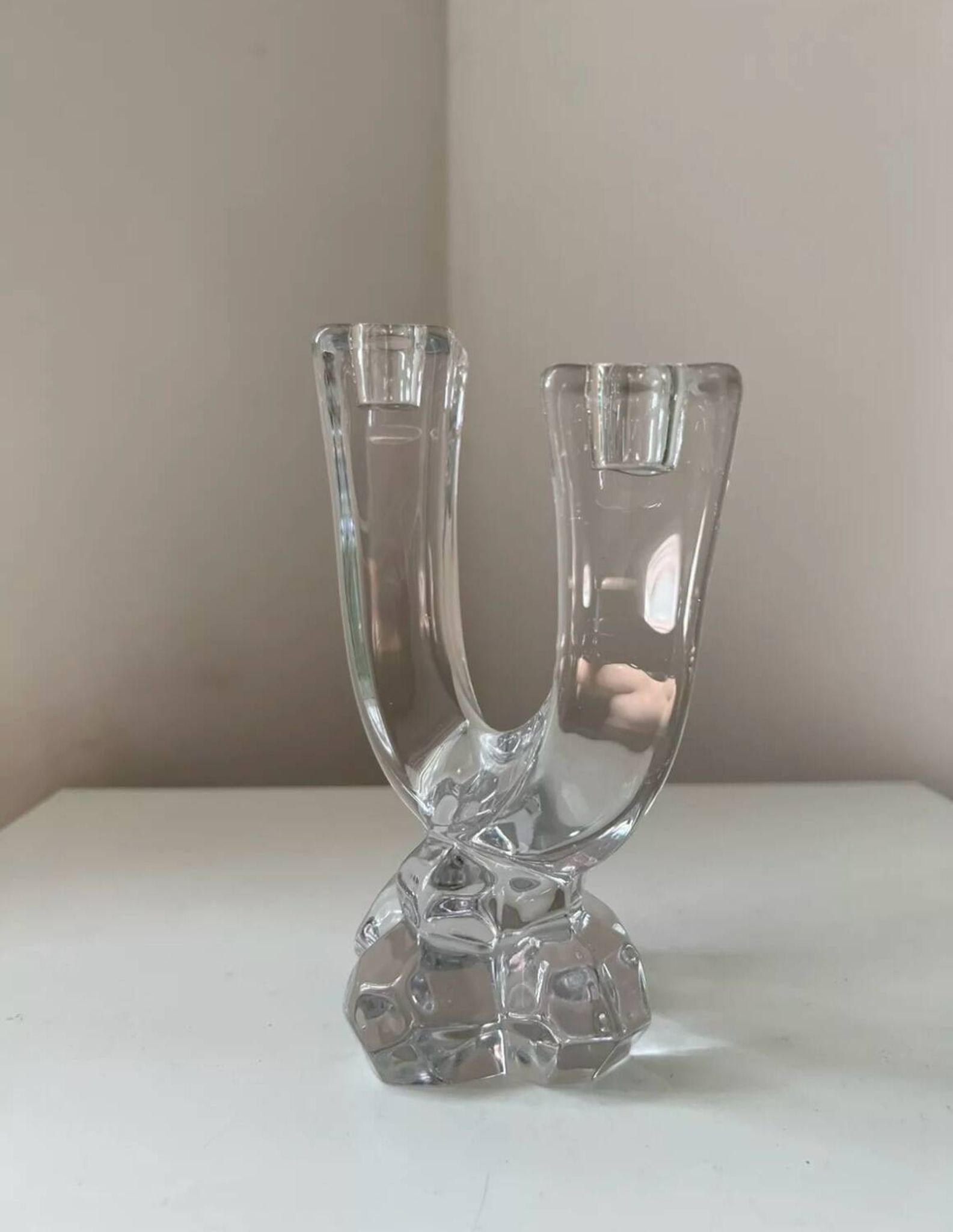 Vannes le Chatel crystal candle holder 1960