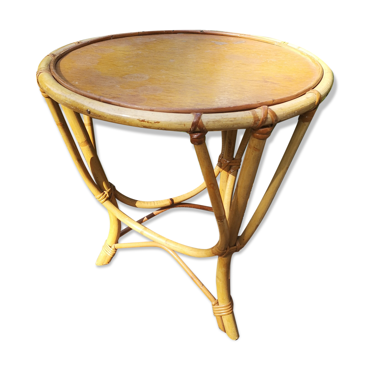 Rattan side coffee table