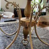 Brass and glass chandelier year 70