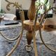 Brass and glass chandelier year 70