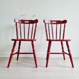 Antique Western bistro chairs in patinated red
