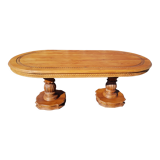 Oval dining table in solid teak