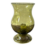 candle holder in biot green bubble glass from the 60s