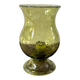 bougeoir en verre bullé vert biot années 60