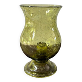 candle holder in biot green bubble glass from the 60s