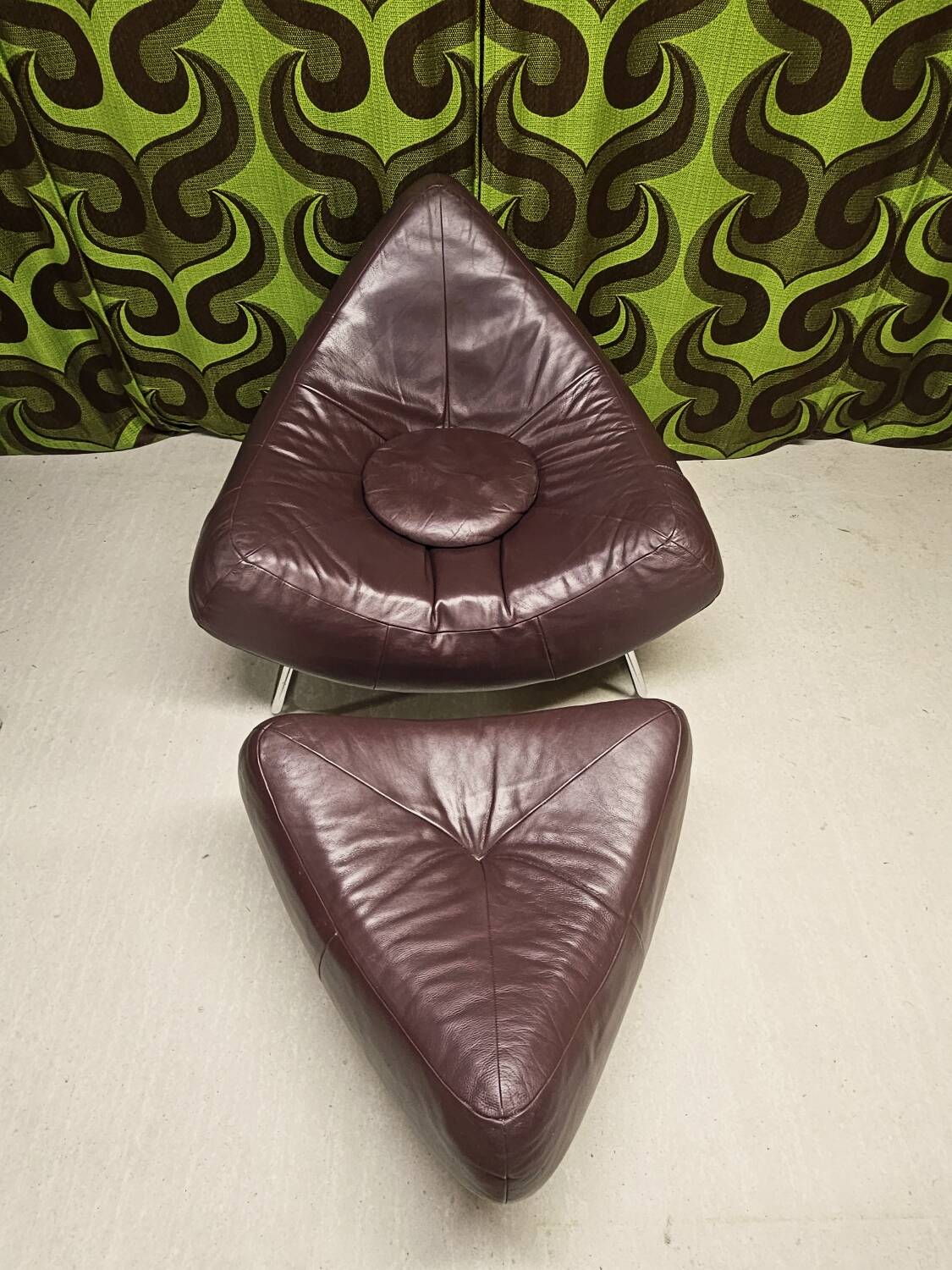 Chili leather armchair with ottoman by Paul Falkenberg