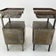 Vintage Industrial Brushed Steel Nightstands, 1920's