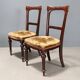 Chaises anciennes en acajou avec assise rembourrée en tissu, Italie, XXe siècle