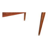 1960s table with teak veneer and glass top + extensions