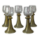 Wine glasses Roemer, Alsace, Rhine, engraved crystal and smoked glass x 5