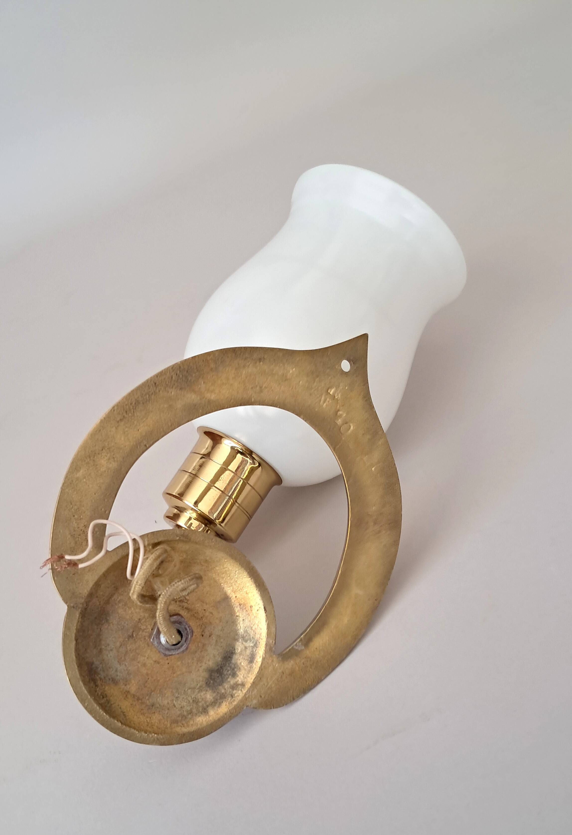 Gilded bronze wall lamp with iron and horse head 1950/1960.