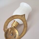 Gilded bronze wall lamp with iron and horse head 1950/1960.