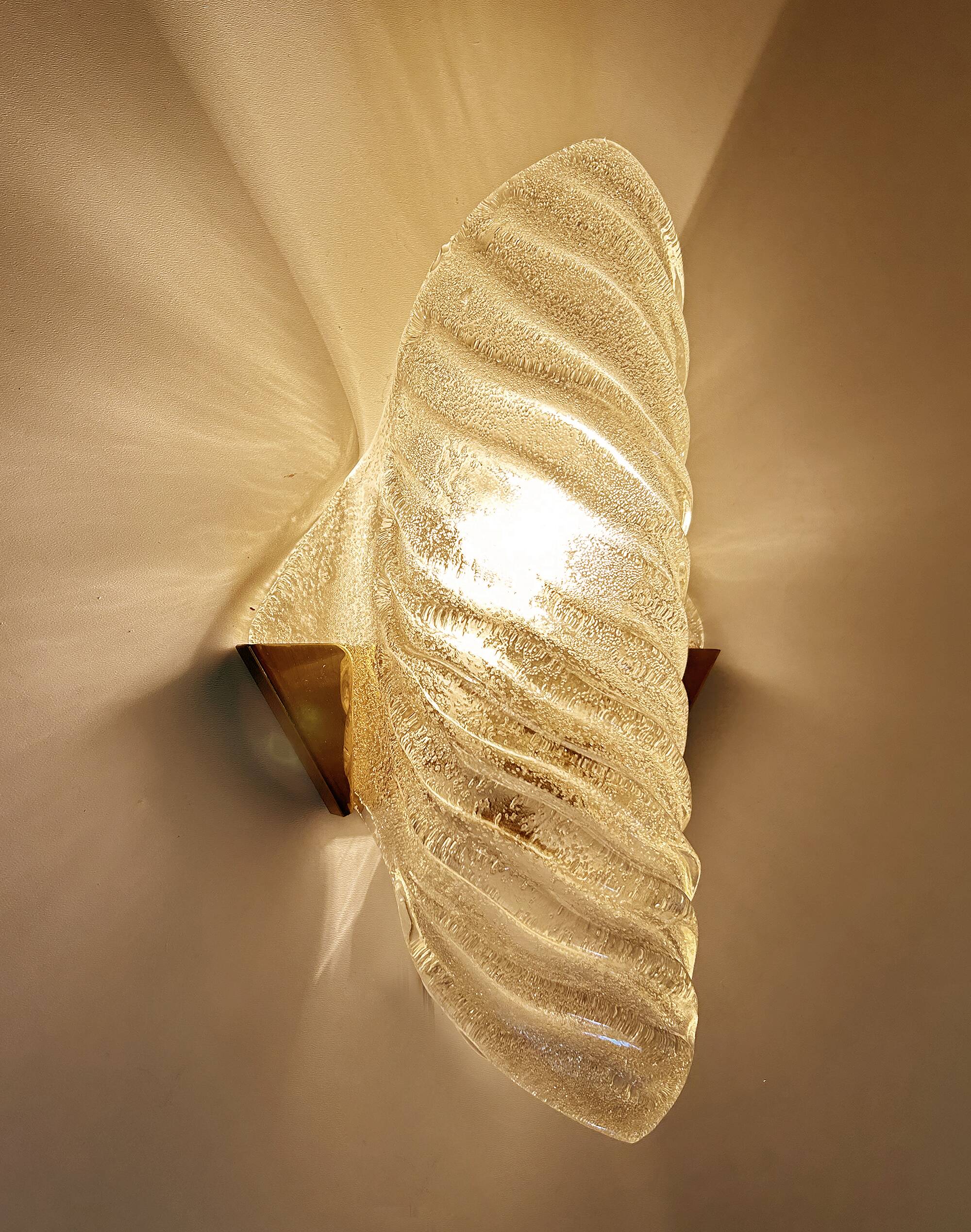 Pair of large Murano glass wall lights