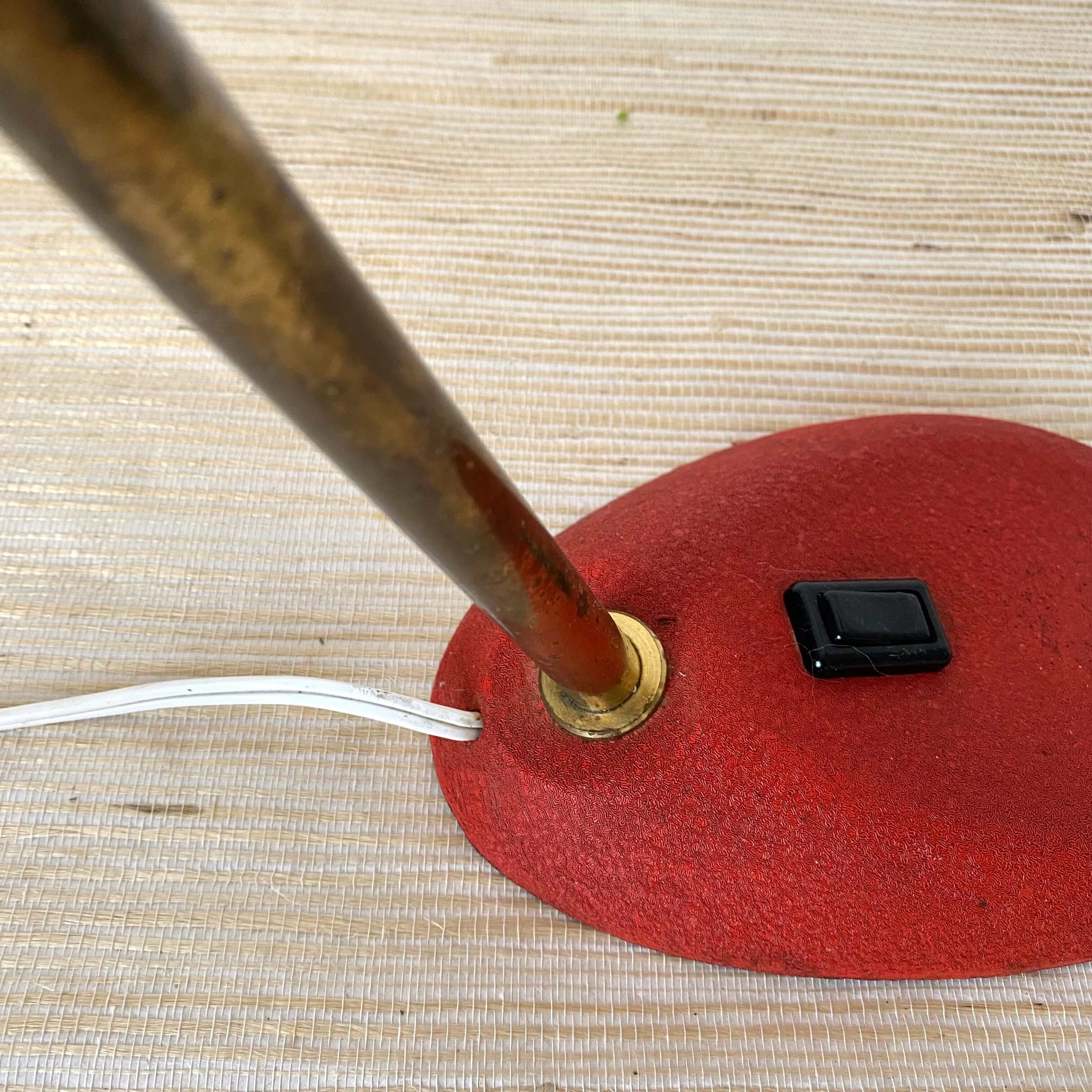 Desk lamp with flexible brass arm, 1950s