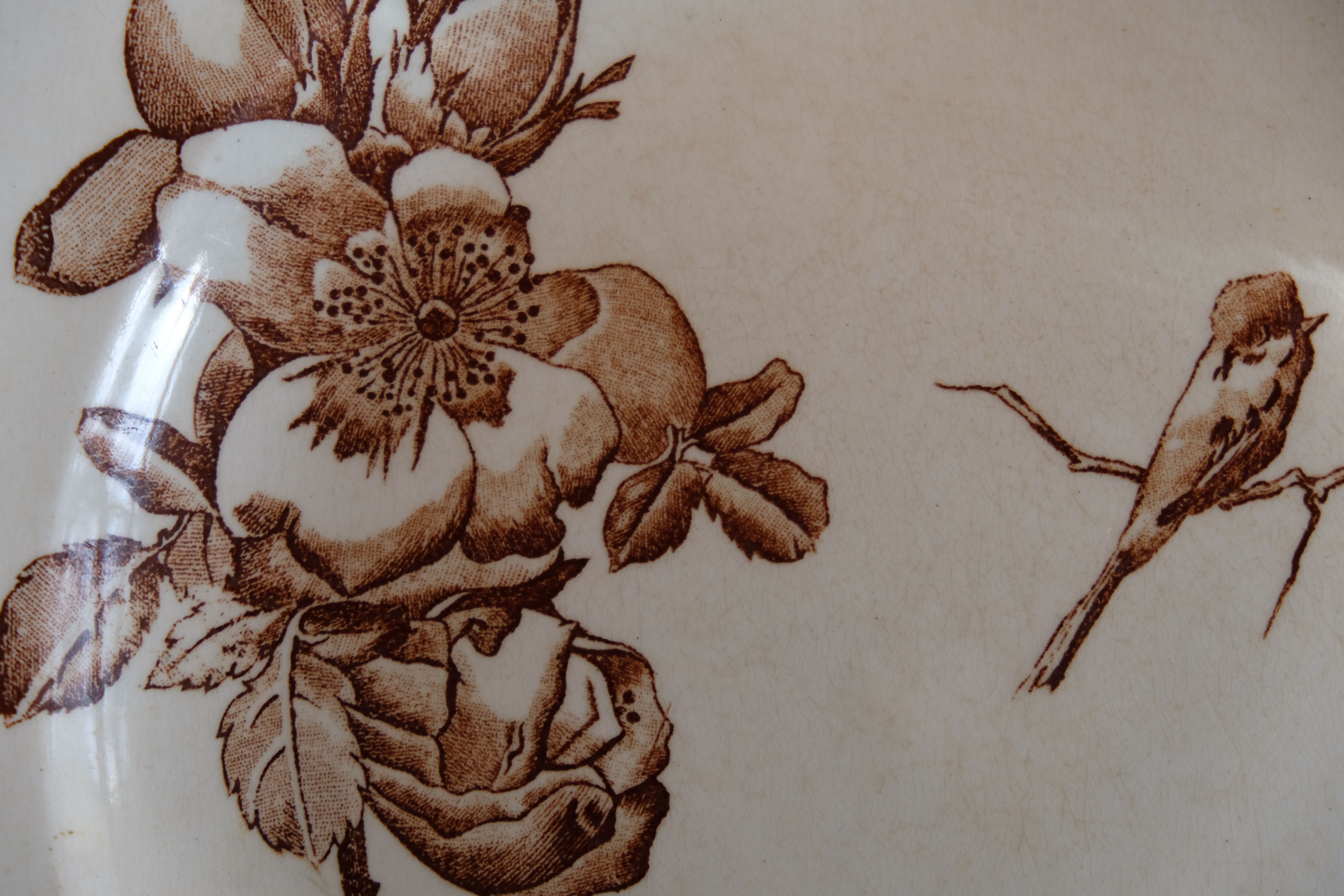 Antique plate model Oxford brown, HB - Co. Choisy-le-Roy , 1900s