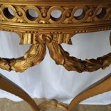 Louis XVI style console in gilded wood