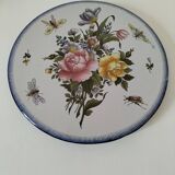 Decorative earthenware plate signed Charolles