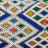 Berber cushion Kilim with 2 pompoms