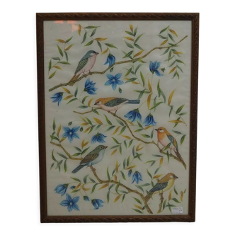 Painting decoration birds and foliage