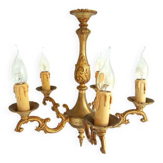 Five Arm Bronze Chandelier. Bronze Ornate Rococo/Baroque/Louis XV Style Chandelier