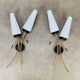 Pair of 1950s wall lights, opaline and brass tulips, Lunel Arlus