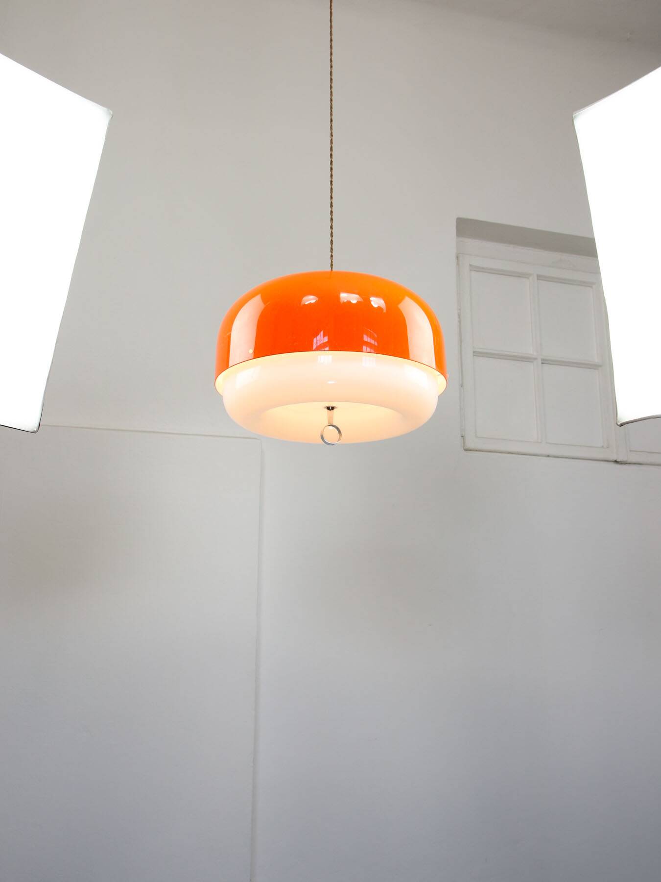 Rare XXL Orange Medusa Pendant Lamp from Guzzini, 1970s