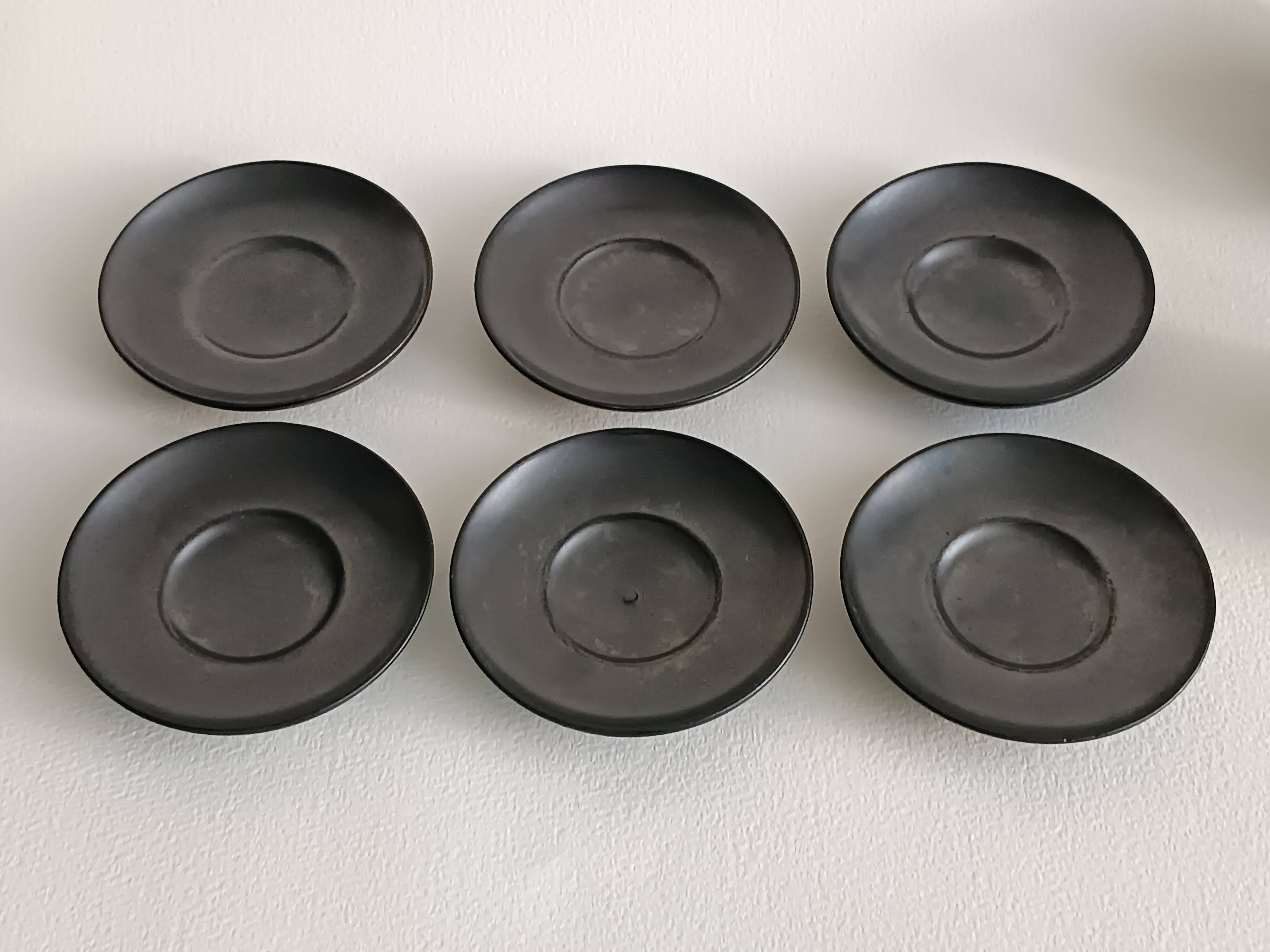 Ensemble de six tasses et leur soucoupe en céramique Monica Ceram Vallauris