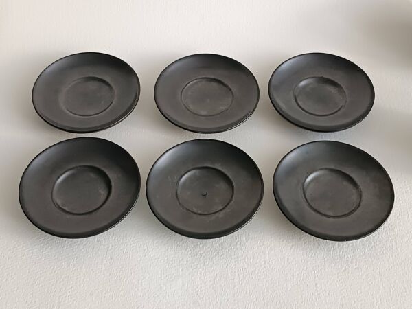 Ensemble de six tasses et leur soucoupe en céramique Monica Ceram Vallauris