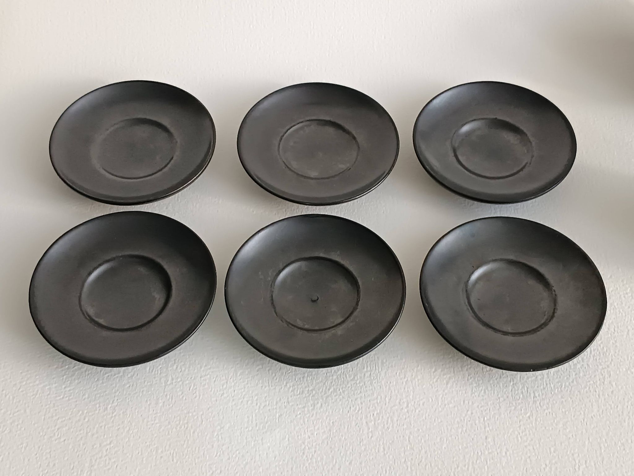 Set of six cups and their saucer in ceramic Monica Ceram Vallauris.