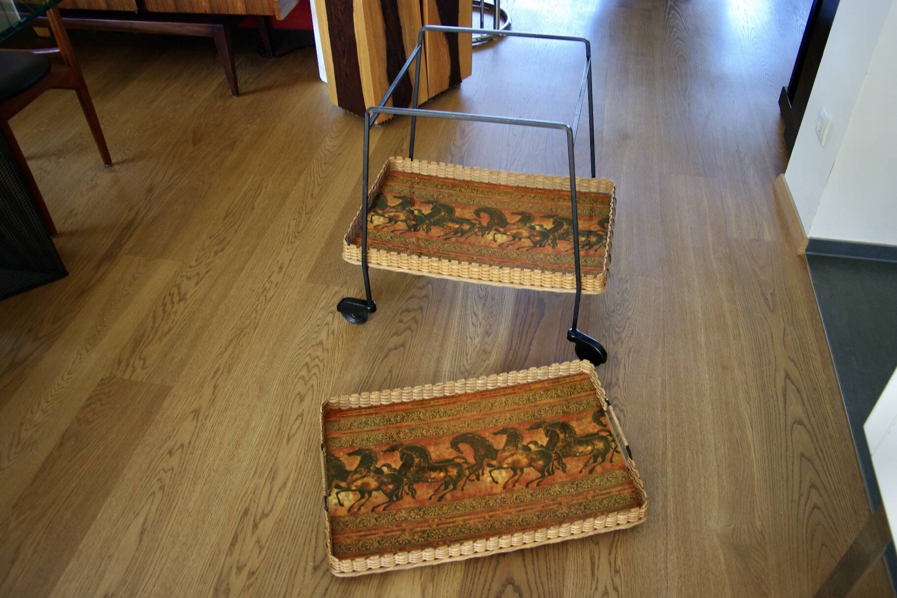 vintage rolling bar cart 1960