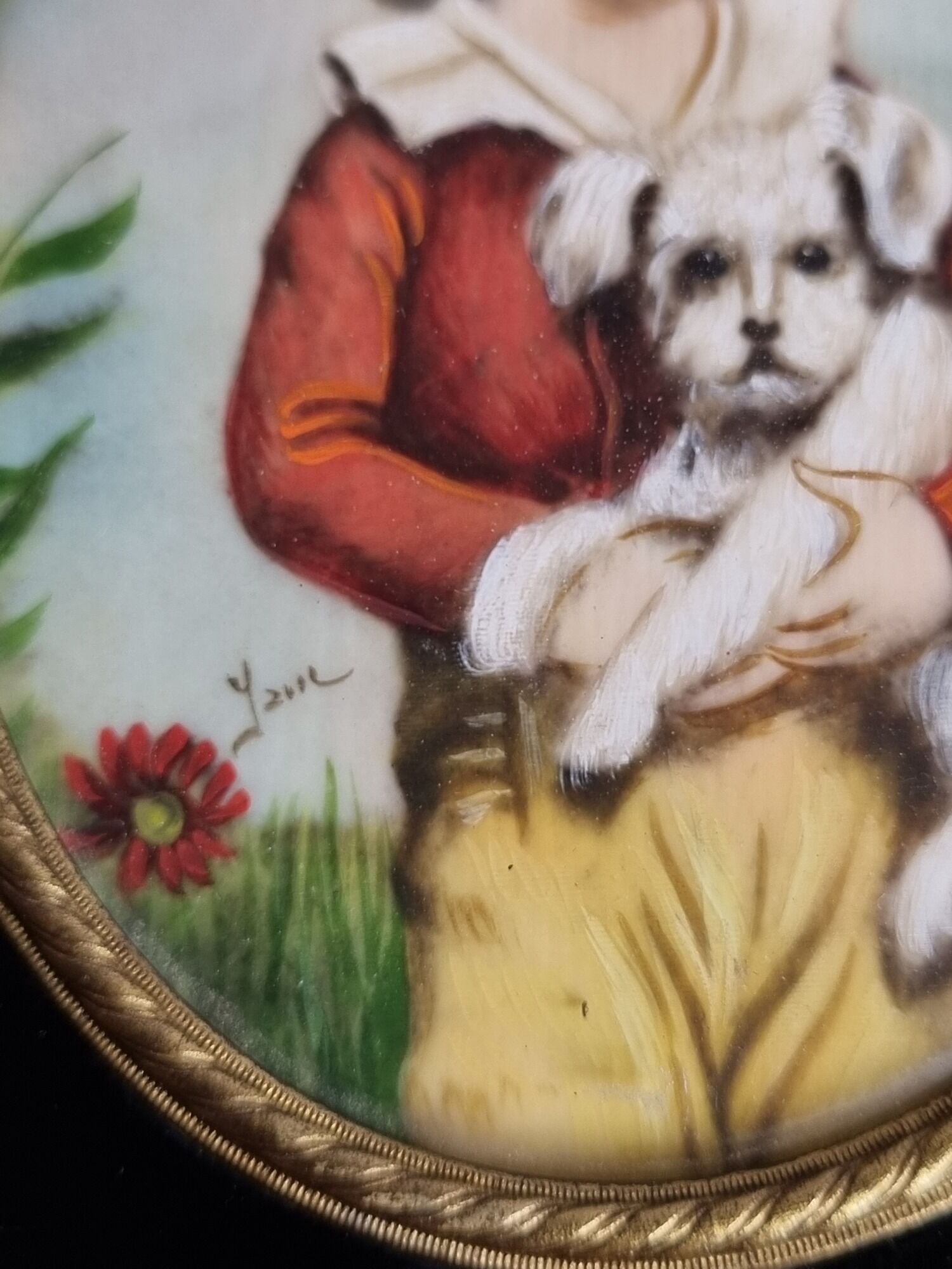 Pair of miniatures of the nineteenth century signed Jane after Fragonard
