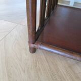 Retro-Side table-vinyl furniture-wood, rattan and bamboo-80s