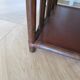 Retro side table - vinyl furniture - rattan and bamboo - 1980s