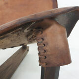 Set of two saddle leather lounge chairs, Brazil, 1960's