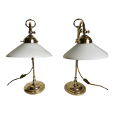 Pairs of desk or mood lamps