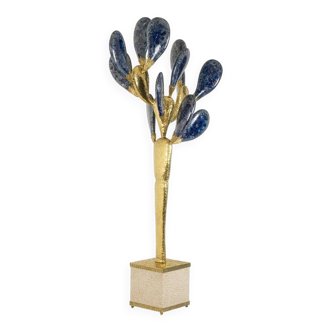 Jacques Duval Brasseur, Large golden brass cactus sculpture. 1992