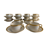 12 coffee cups and 12 white porcelain cups of Gold Gold Limoges