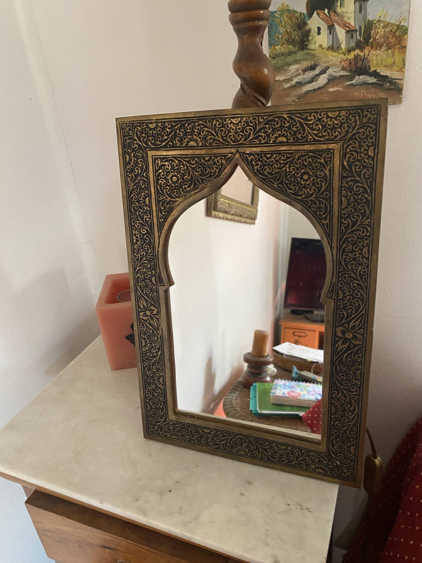 Miroir mural marocain annees 80.