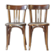 Paire de chaises bistrot Baumann 1955 assise bois