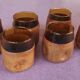 Lot 6 verres ambrés en cuir