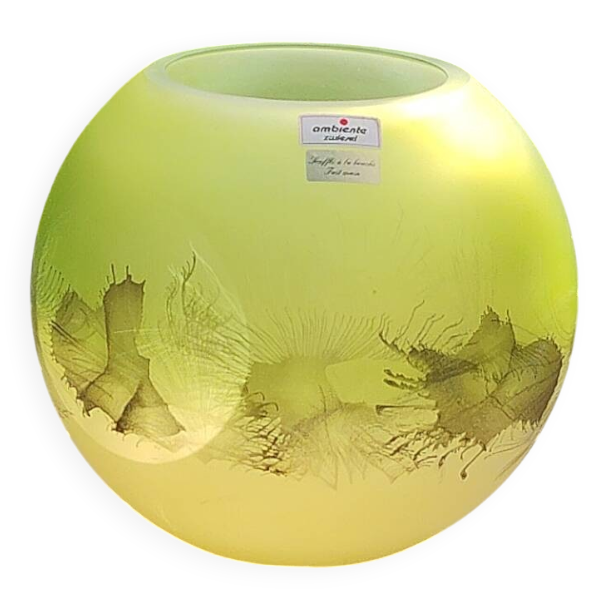 Handmade ball vase. Ambiente Zwiesel. Artistic look. 17x20cm